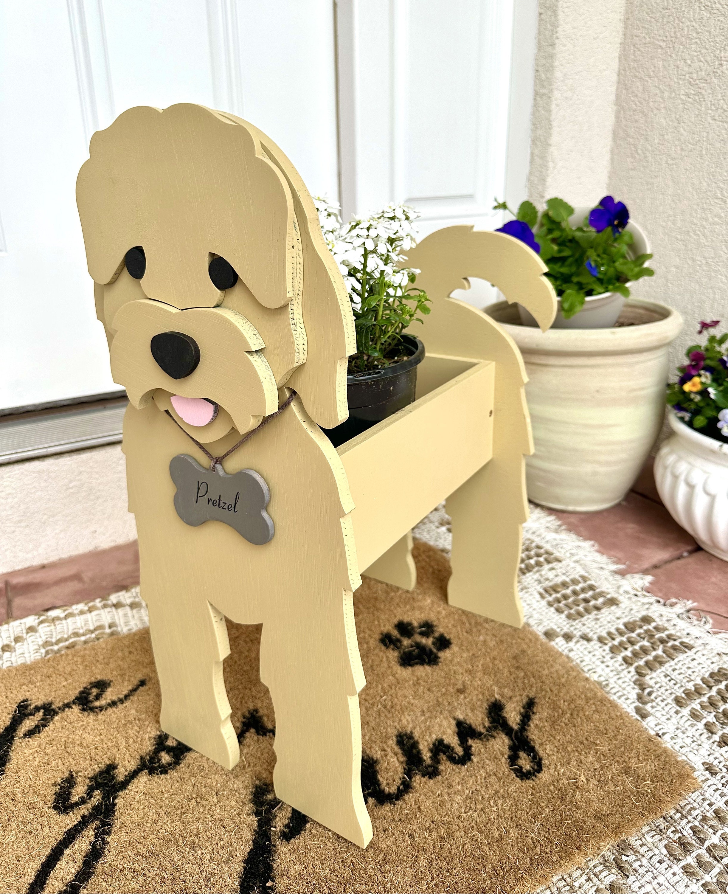 Cockapoo Wooden Flower Planter Box Gift Dog Planter Made in West ...