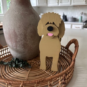 Golden Doodle Mini Wooden Succulent Flower Planter Box Small Desktop Model image 9
