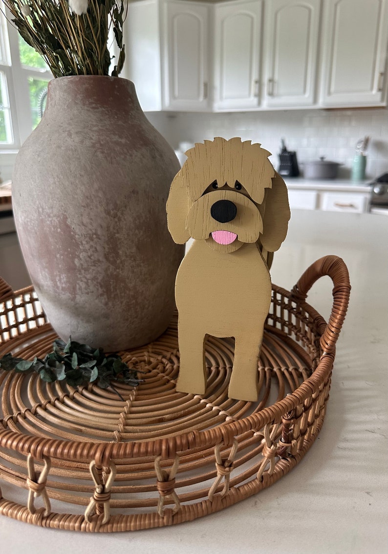 Golden Doodle Mini Wooden Succulent Flower Planter Box Small Desktop Model image 9