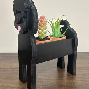 Golden Doodle Mini Wooden Succulent Flower Planter Box Small Desktop Model image 7