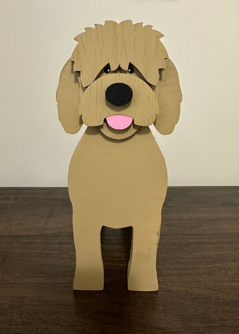Golden Doodle Mini Wooden Succulent Flower Planter Box Small Desktop Model Golden Brown