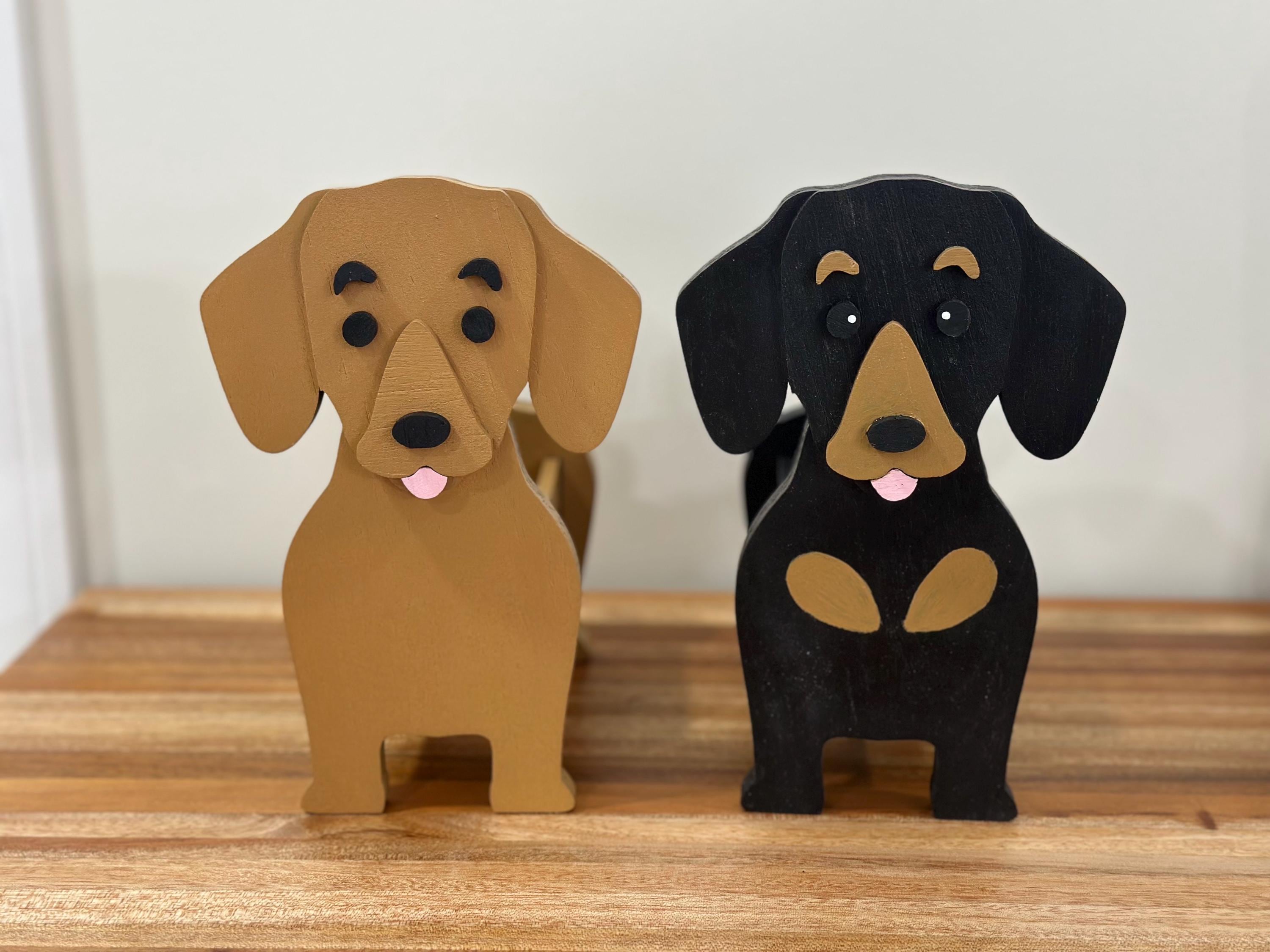 Dachshund Wiener Dog Mini Wooden Succulent Flower Planter Box Small Desktop  Model - Etsy