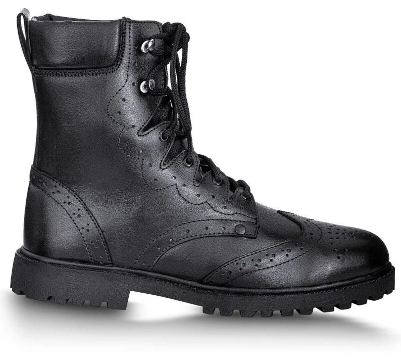 Kilt Ghillie Brogue Scottish Kilt Boots Rubber Sole Kilt Boots Scottish Black Kilt Real Leather