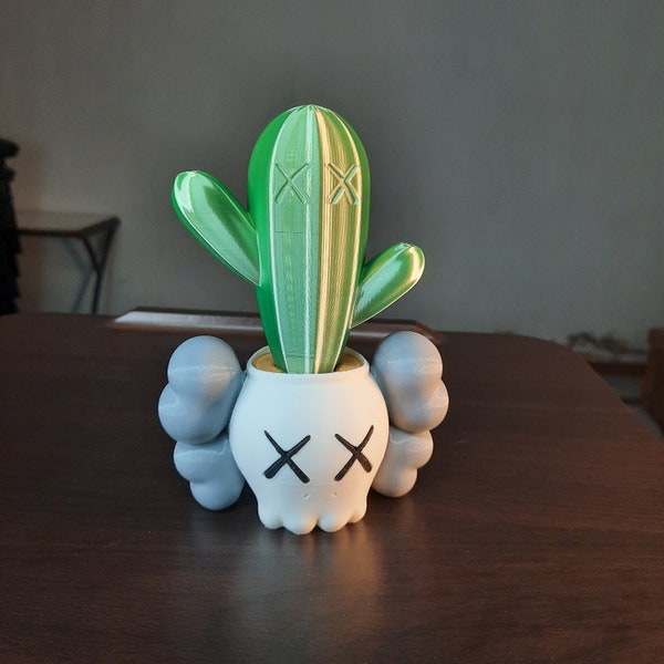 Figurine Kaws pots de fleurs Cactus | socle plante | Décoration | Kaws Companion | tête  figurine Kaws porte fleurs | planter