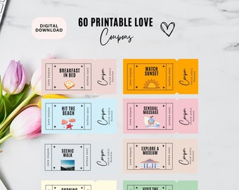 Printable Love Coupon Book For Him & Her , Editable Canva Template, Digital Couples Coupon, Anniversary Gift, Birthday Gift, Valentine's Day