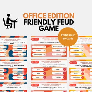 Office Friendly Feud Game, Office Games, Office Party Game, Work Party Family Feud, Team Building Game, Office Family Feud, Office Feud