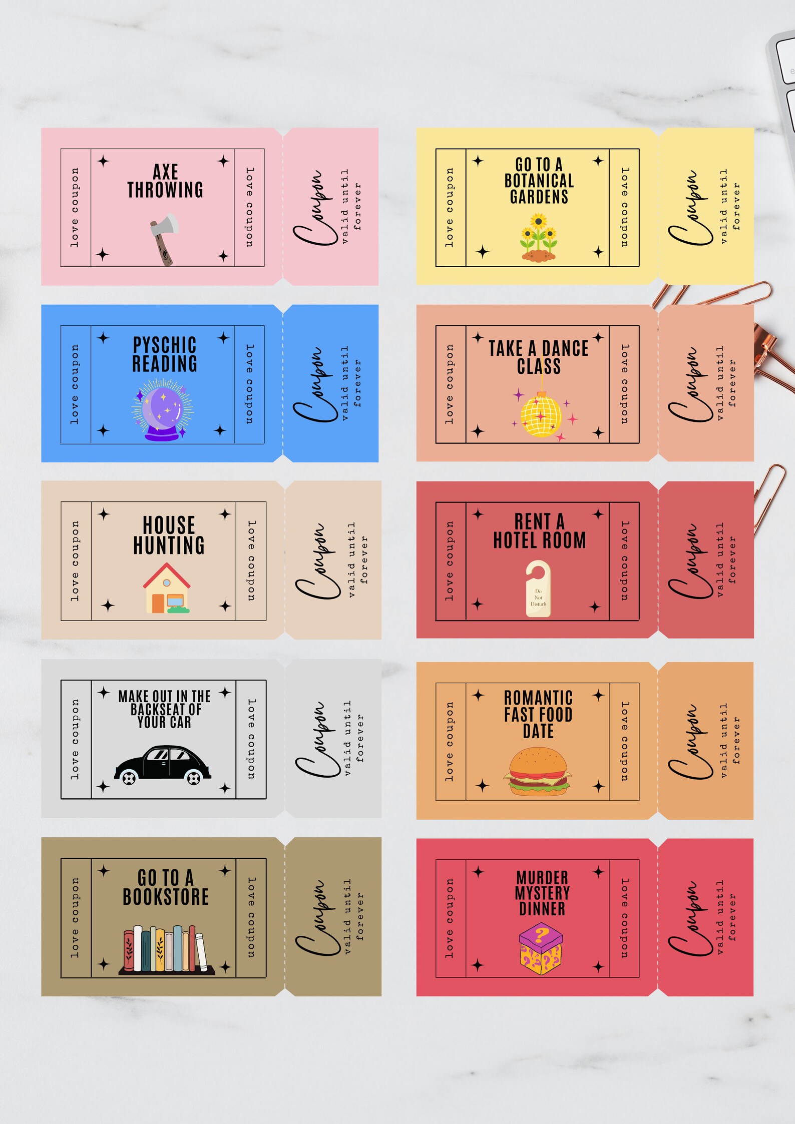 Printable Love Coupon Book for Him &amp; Her , Editable Canva Template ...