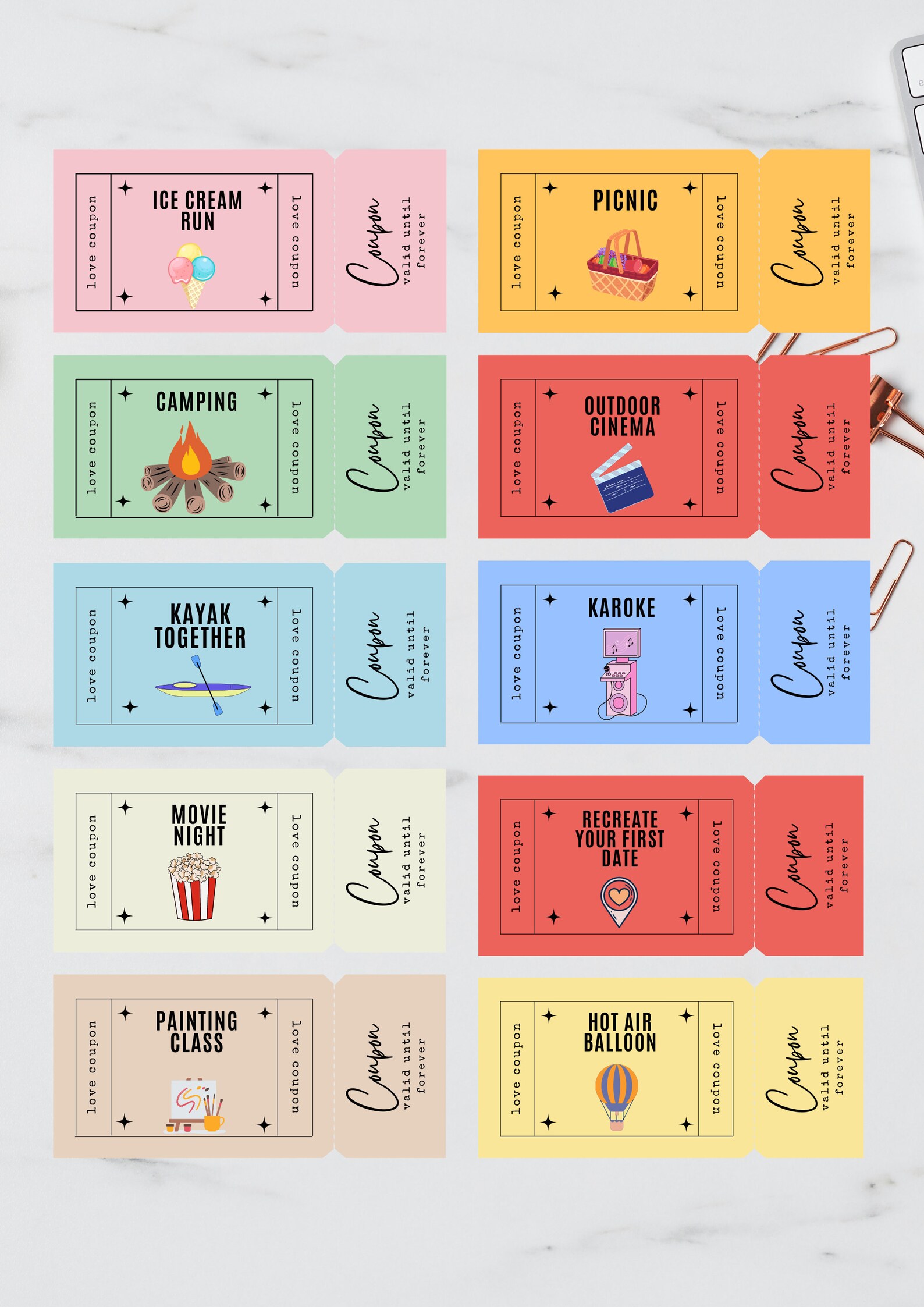 Printable Love Coupon Book for Him &amp; Her , Editable Canva Template ...