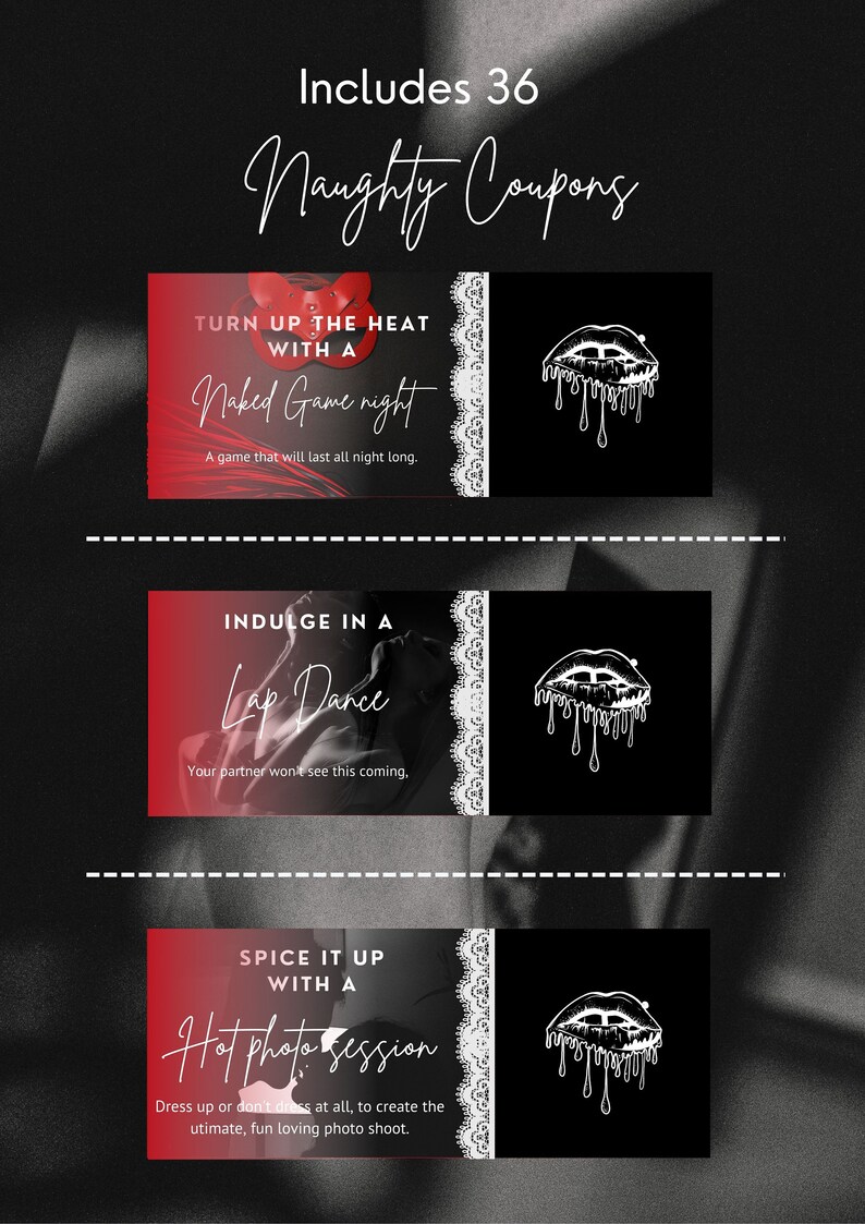 Printable Naughty Coupons, Anniversary Gift for Him and Her, Sex Coupons, Kinky Couple , Naughty ...