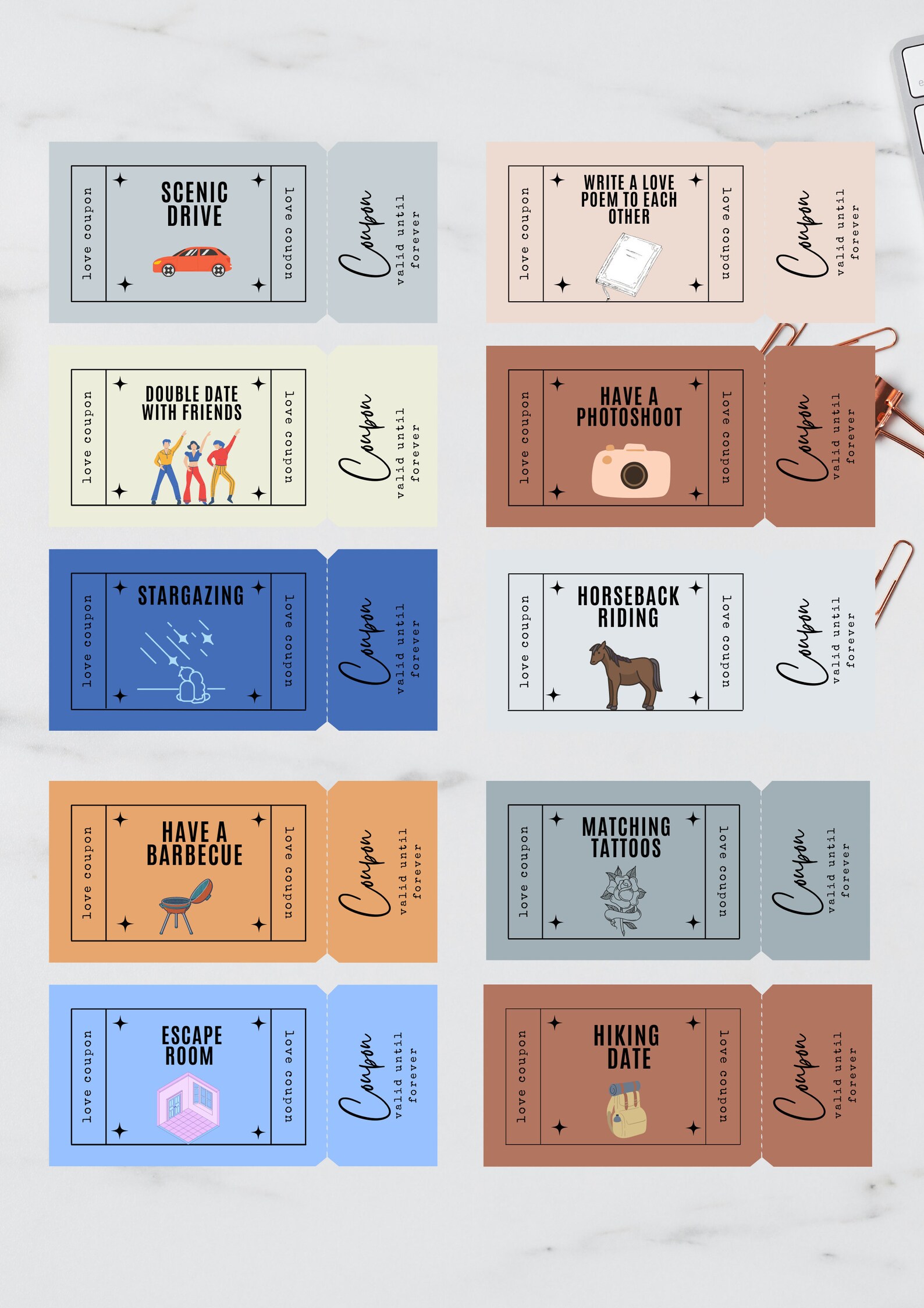 Printable Love Coupon Book for Him &amp; Her , Editable Canva Template, Digital Couples Coupon ...