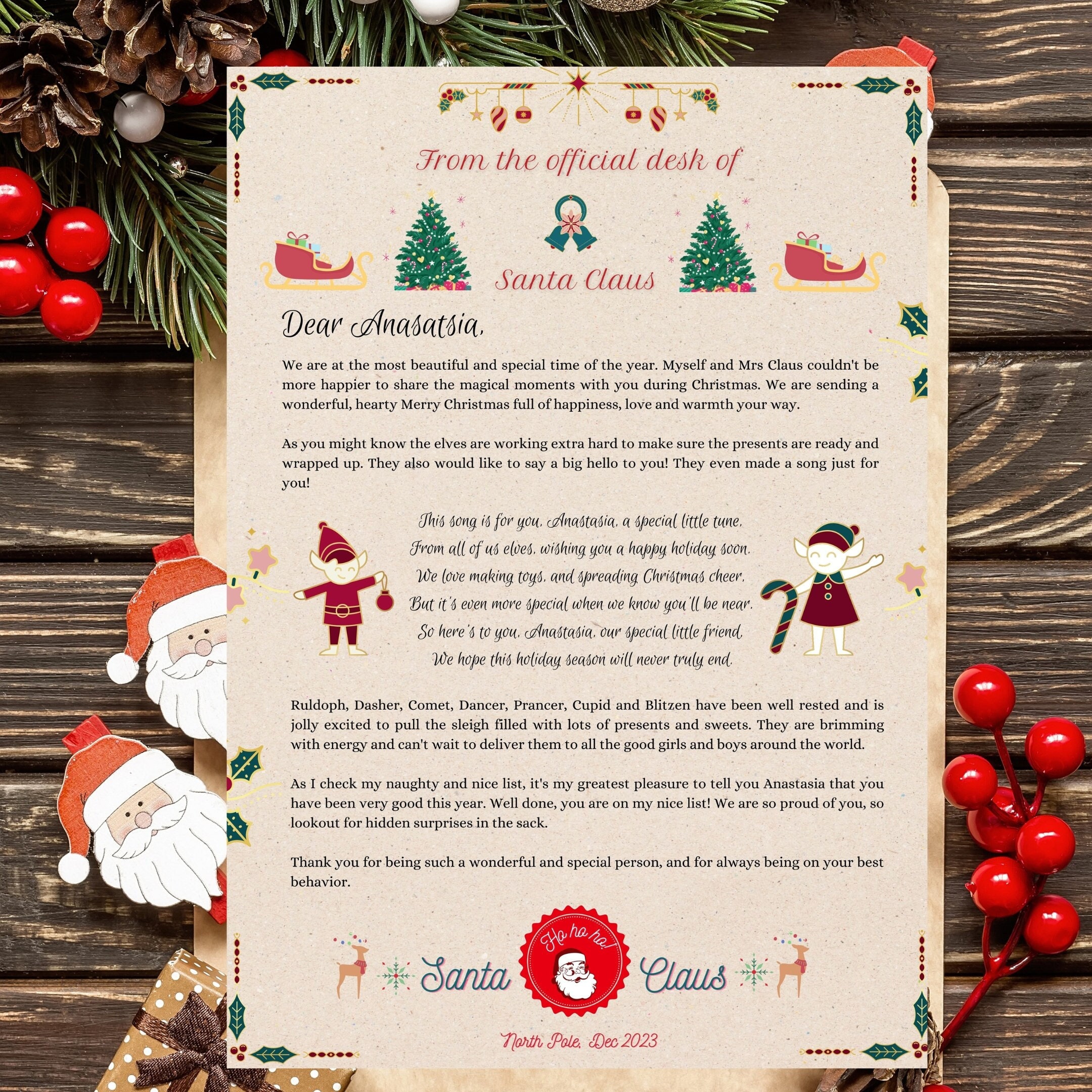 Editable Santa Claus Letter Template, Printable Santa Claus Letter ...