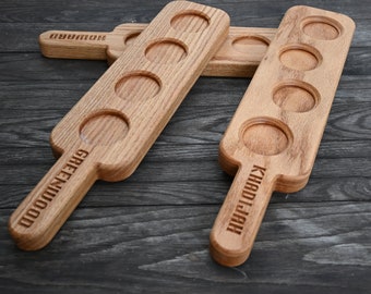 Red Oak Beer or Wine Flight Paddles