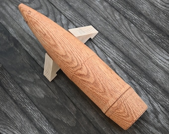 14&quot; 155MM M107 HE Artillery Round Projo Wood Half Scale 1/2 Size Replica Shell Projectile