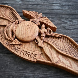 Rustic United States Marine EGA Flag Custom Made From Pine