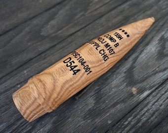 1/4 Scale M107 155MM Fuzed Artillery Shell Projo Wood quarter sized