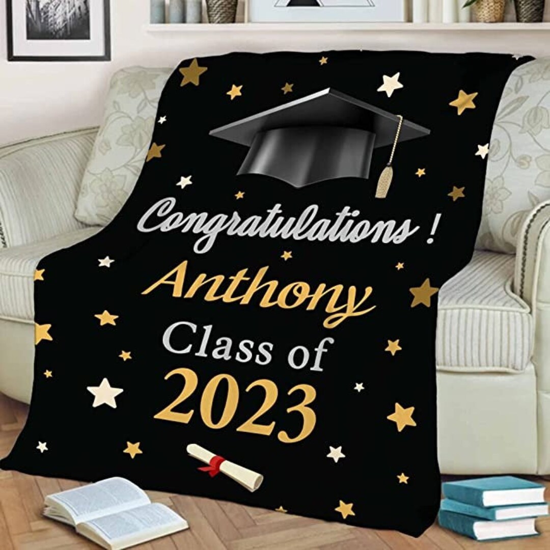 Personalized Graduation Blanket 2023 Custom Congratulations Etsy
