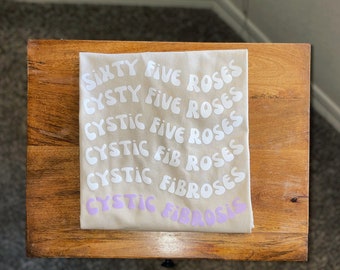 Cystic Fibrosis Awareness T-Shirt - Sixty Five Roses - Wavy Cystic Fibrosis T-Shirt