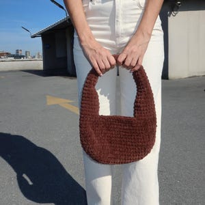 Chunky Knit Cotton Bag,Cute Small Bag,Colorful Handbag,Soft Tote Bag,Trendy Yarn Shoulder Bag,Gift For Her,Unique Gifts,Mothersday Gifts