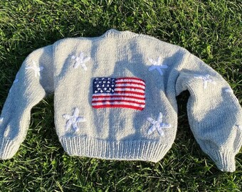 Vintage Hand Knit USA Flag Wool Sweater, Ecru, Red, Blue, Zip Up, Made in Ecuador, Raglan Sleeves, 100 Percent Hand Spun Wool, XL, Amazing - Etsy Vintage Hand Knit USA Flag Wool Sweater, Ecru, Red, Blue, Zip Up, Made in Ecuador, Raglan Sleeves, 100 Percent Hand Spun Wool, XL, Amazing - Etsy