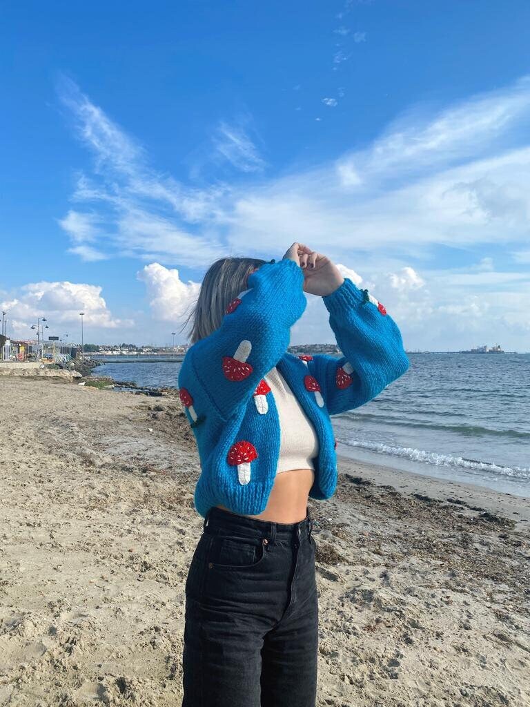 Mushroom Cardigan,handmade Mushroom Shaped Cardigan for Women,handmade ...