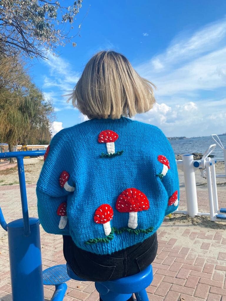 Mushroom Cardigan,handmade Mushroom Shaped Cardigan for Women,handmade