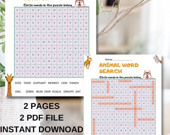 animals word search,word search printable,kids word search,printable activity,printable games,jungle animals,word search puzzle,fun activity