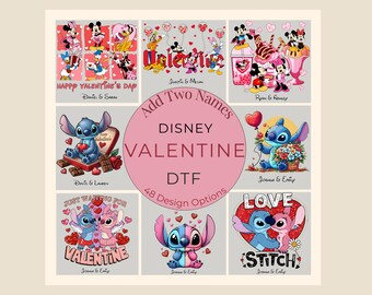 Disney Love DTF Transfer Personalized with Custom Names | Couple Love Design | Ready to Press