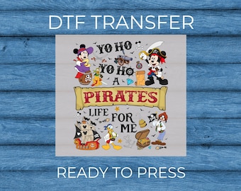 Pirate Mickey Minnie DTF Transfer – Yo Ho Pirate Life for Me Shirt Design – Disney Cruise Family Matching