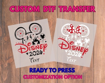 Custom Disney Birthday 2026 DTF Transfer Ready To Press | Mickey Minnie Personalized Party Shirt Iron On Design