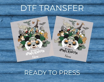 Disney Animal Kingdom Safari DTF Transfer–Custom Name Jungle Mickey
