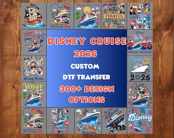 2026 Disney Cruise DTF Transfer Personalized | Custom Name Mickey Minnie Family Vacation New