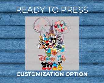 Disney Trip DTF Transfer, Family Vacation Shirt Design, Cartoon Crew Iron On, Custom Name Vacation Tee
