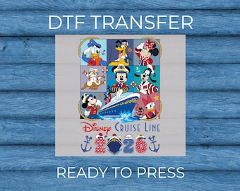 Disney Cruise 2026 DTF Transfer – Mickey Minnie Cruise Shirt Design, Family Vacation Cruise Iron On, Ready to Press Nautical Disney Trip Tee