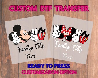 Custom Disney Family Trip 2026 DTF Transfer | Ready to Press | Heat Press Transfers