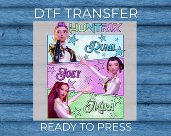 Kpop Anime Girl Squad DTF Transfer – Zoey Rumi Mira Design