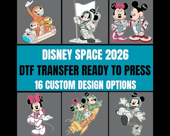 Disney Space Astronaut Custom  DTF Transfer | Personalized Kids Shirt Design | 16 Design Options