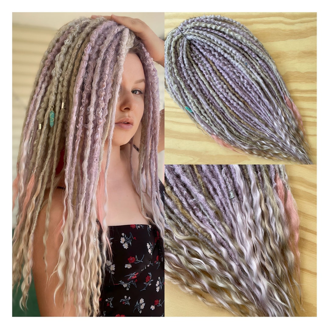 Set Pearl. Natural Hair Extensions Soft Mohair Ends Hook Dreadlocks