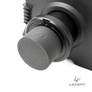 May include: A matte black cylindrical knob with a textured top surface featuring the embossed letters LP. The knob is attached to a larger black circular base with a grooved edge. The logo LAKEPI is visible in the bottom right corner.