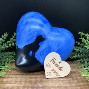 Lovingly hand-painted dog urn &quot;Sky View&quot; made of ceramic (1,400ml) animal urn, heart urn, dog, cremation, heart, ceramic urn, night sky