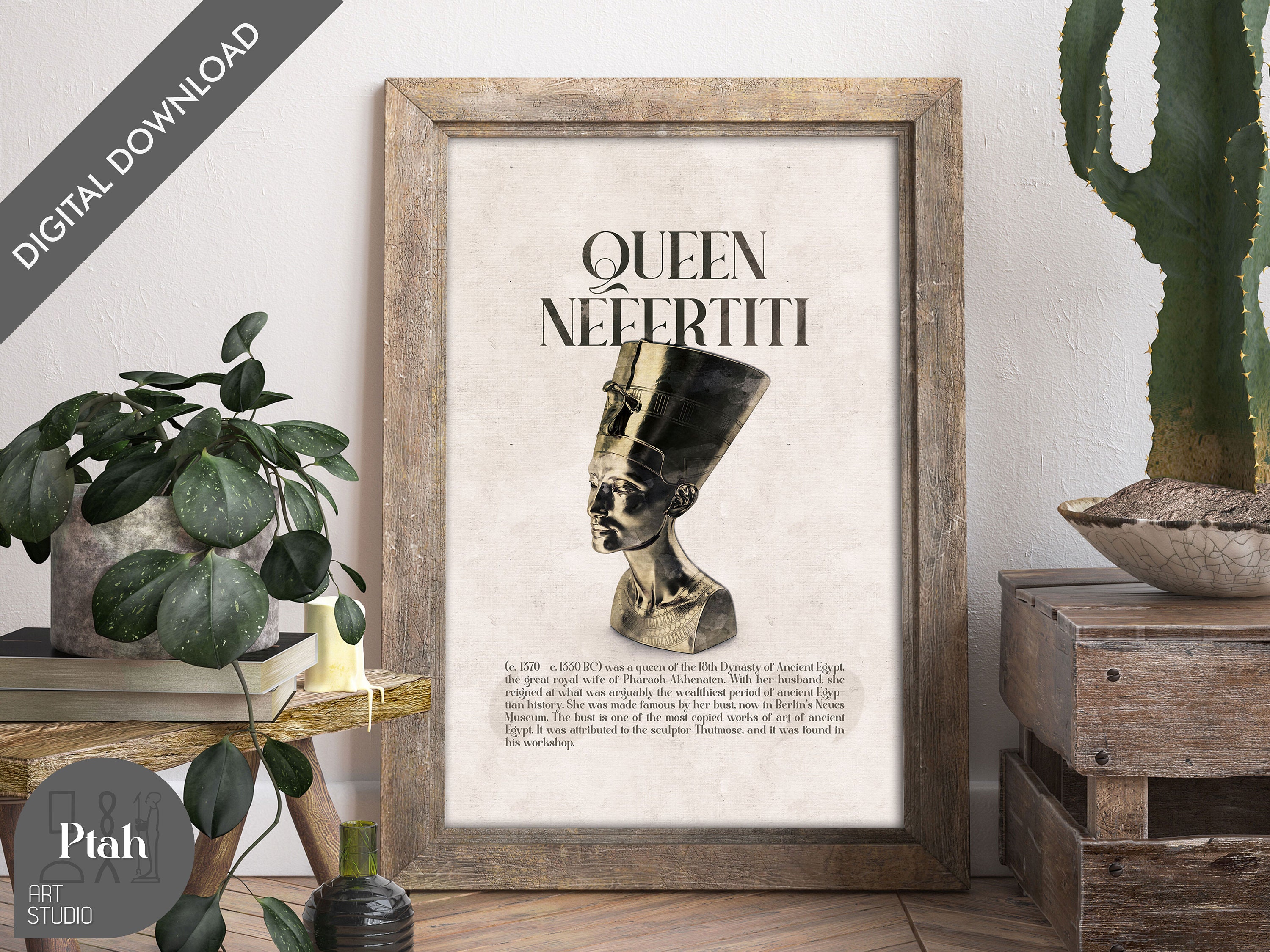 Nefertiti Printable Poster Ancient Egyptian Wall Art Ancient Egypt ...