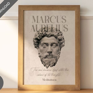 Marcus Aurelius Wall Art • Stoic Art • Stoicism Print • Philosophy Poster • Memento Mori • Stoic philosopher • Marcus Aurelius Quote Print