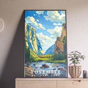 Yosemite National Park Poster, US National Park Poster, Yosemite Park Printable, National Park Wall Hanging, Travel Wall Decor, Parks Poster