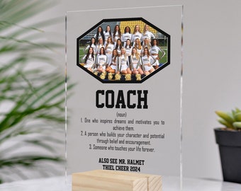 Personalized Cheerleader Team Acrylic Plaque, Thank You Coach Gift, Coach Definition, Coach Retirement Gift, Cheerleading Team Gift