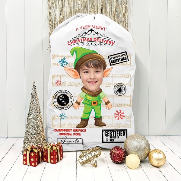 Custom Elf Santa Bag Etsy