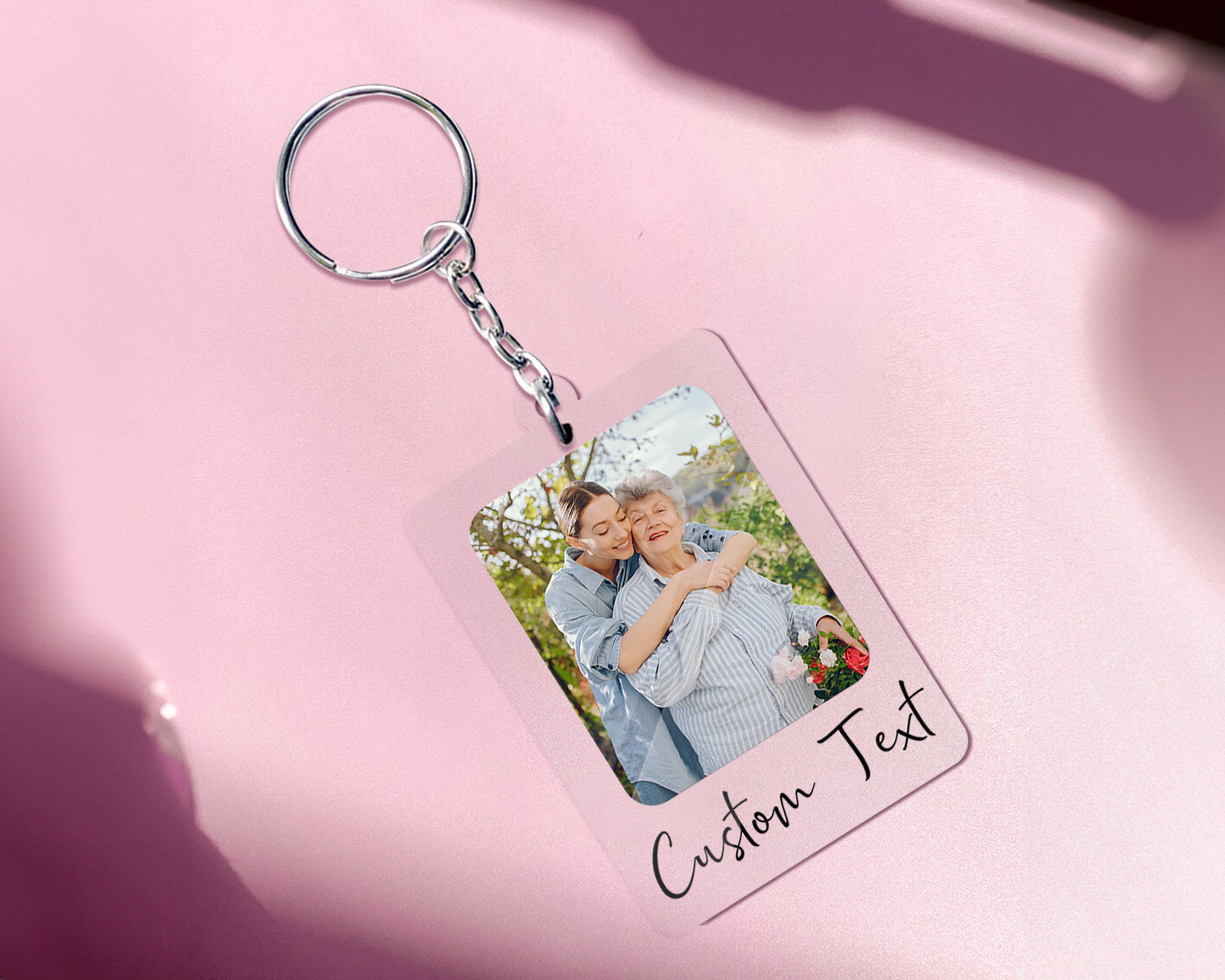Custom Text Key Chain Personalized Picture Keychain, Custom Text Keychain, Mother's Day Gift ...