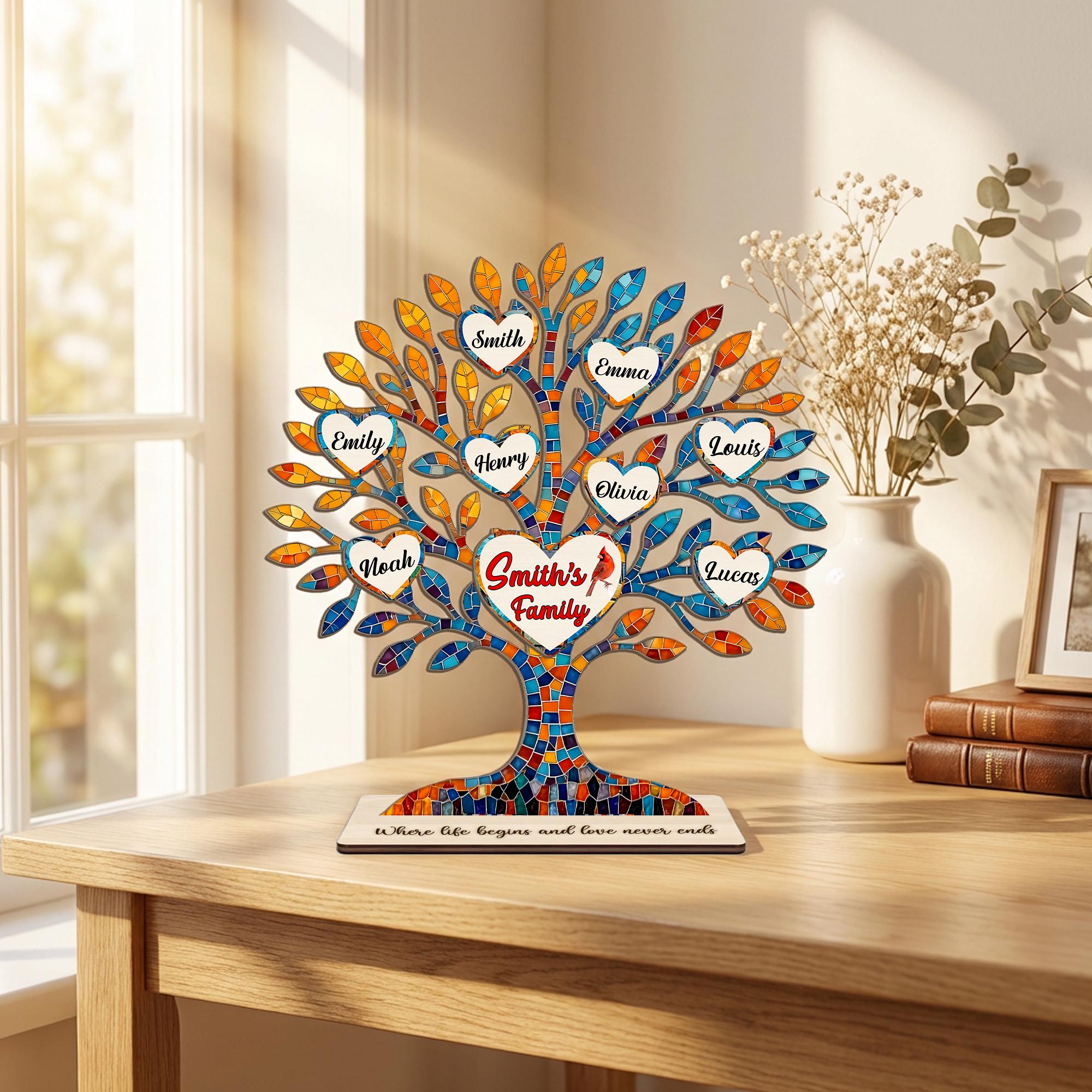 Personalized Family Tree of Life Plaque Desk, Custom Family Members ...