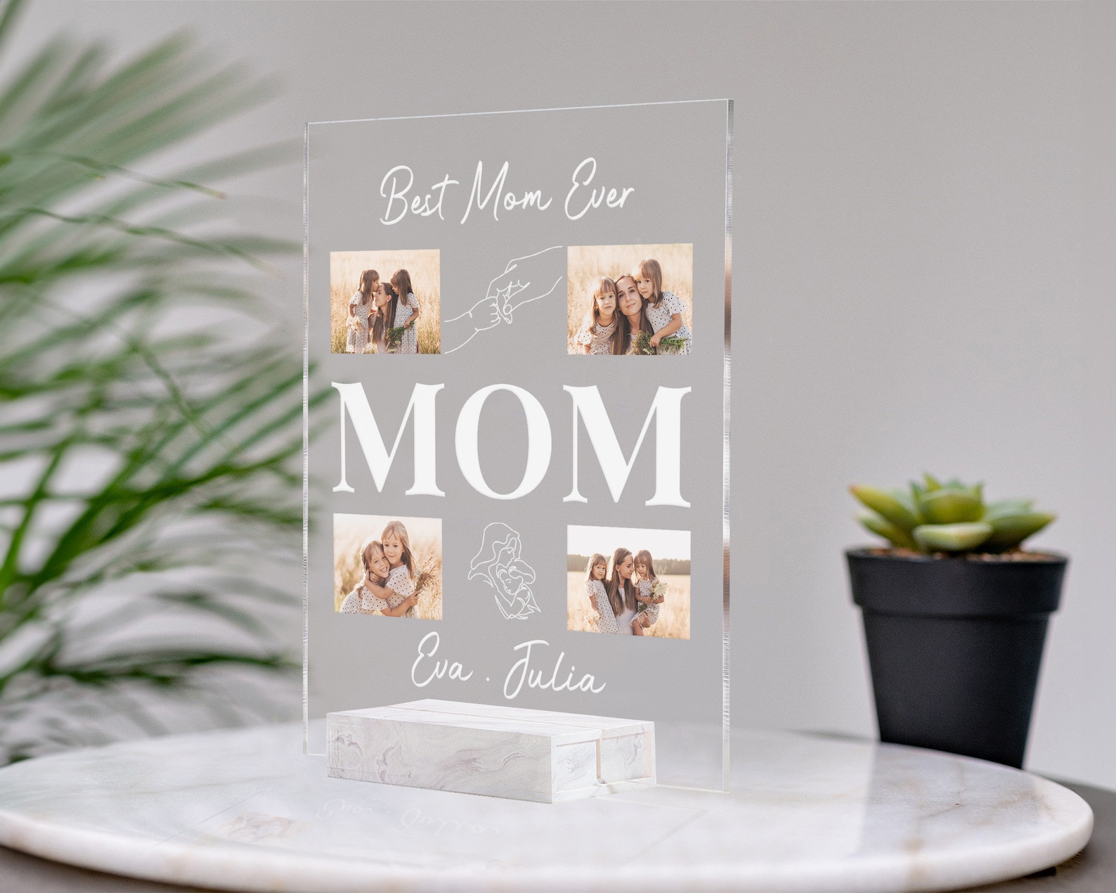 Custom Photo Acrylic Plaque for Mom, Personalized Gift for Mom, Best Mom Ever Gift From Daughter ...