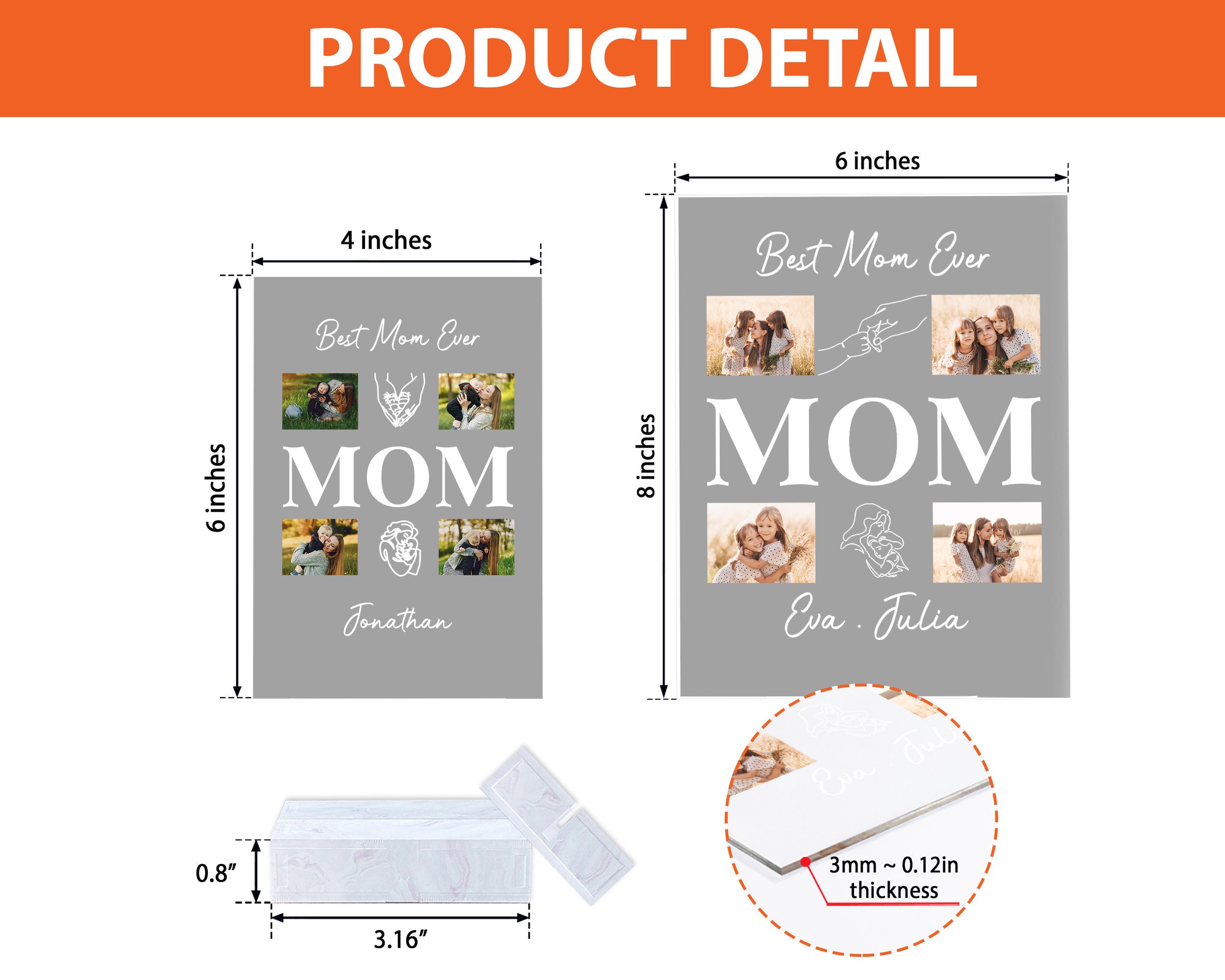 Custom Photo Acrylic Plaque for Mom, Personalized Gift for Mom, Best ...