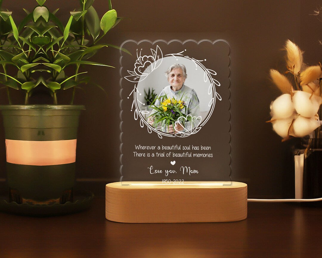 Personalized Mother Photo Memorial Led Light, Led Lamp for Loss of ...