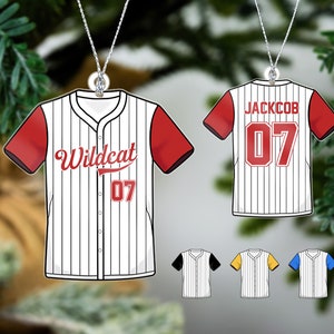 Personalized Baseball Jersey Ornament, Baseball Player Ornament, Baseball Christmas Ornament Gift, Baseball Gift, Boys Sports Ornament